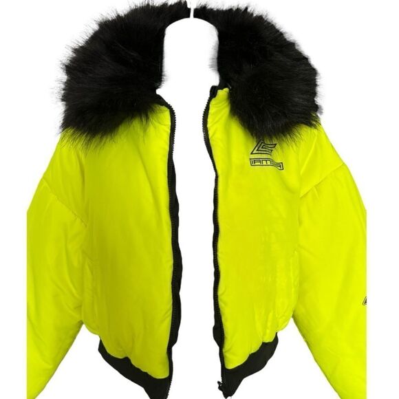 I.AM.GIA Neon Fur Bomber Cropped Cute Jacket Size XS. - Picture 5 of 10